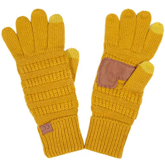 C.C 3pc Knit Warm Pom Beanie Gloves Scarves Set